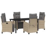 vidaXL Ensemble de jardin 5 pièces en beige poly rattan