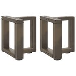vidaXL Pieds de table basse en T  2 pièces  noir  30 x 25 x (30-31) cm  acier