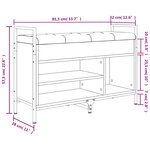 vidaXL Banc à chaussures sonoma gris 85 5x32x57 5 cm bois d'ingénierie