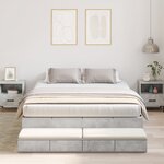 vidaXL Cadre de lit de rangement Gris béton 160x200 cm