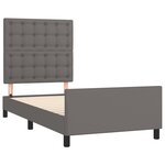 vidaXL Cadre de lit avec tête de lit Gris 90x200 cm Similicuir