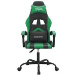 vidaXL Chaise de jeu Noir et vert Similicuir