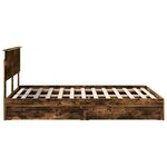 vidaXL Lit de Rangement Chêne fumé 140 x 190 cm Bois d'ingénierie
