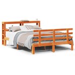 vidaXL Cadre de lit et tête de lit sans matelas cire marron 140x190 cm