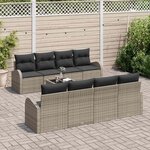vidaXL Ensemble de canapé de jardin Gris 55 x 55 x 37 cm polyrotin