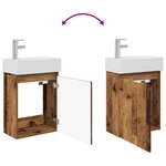vidaXL Meuble de salle de bain avec robinet Bois ancien