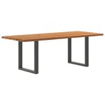 vidaXL Table à manger marron clair bois de chêne massif rectangulaire