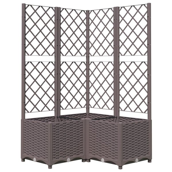 vidaXL Jardinière avec treillis Marron 80x80x136 cm PP