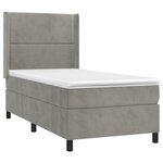 vidaXL Sommier à lattes de lit et matelas Gris clair 90x190 cm Velours