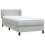 vidaXL Sommier à lattes de lit et matelas gris clair 80x210 cm velours