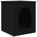 vidaXL Maison pour chat Noir 53 x 52 x 62 cm Bois d'ingénierie
