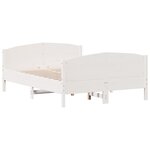 vidaXL Cadre de lit sans matelas blanc 120x190 cm bois de pin massif