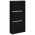 vidaXL Armoire à chaussures noir 60x21x125 5 cm bois d'ingénierie