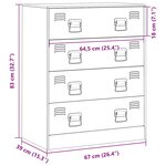 vidaXL Buffet blanc 67x39x83 cm acier