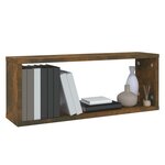 vidaXL Étagères murales cube 2 Pièces Chêne fumé 60x15x23 cm Bois