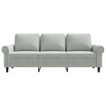 vidaXL Canapé à 3 places Gris clair 180 cm Velours