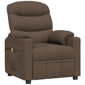 vidaXL Fauteuil de massage Marron Tissu