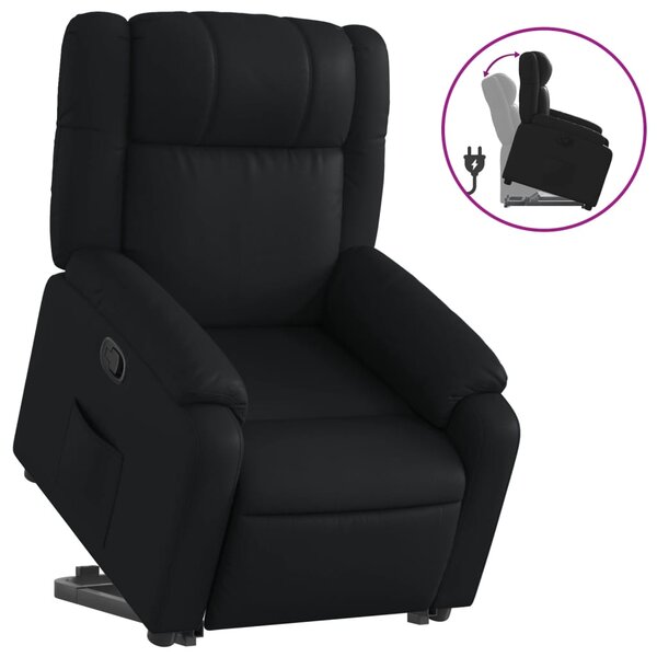 vidaXL Fauteuil inclinable Noir Similicuir