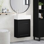 vidaXL Meuble de salle de bain avec robinet Noir 45 5 x 22 5 x 84 cm
