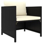 vidaXL Canapés de jardin 4 Pièces avec coussins Noir Résine tressée