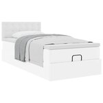 VidaXL Lit ottoman avec matelas blanc 100x200 cm similicuir