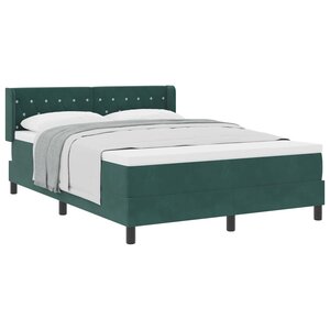 vidaXL Lit à ressorts avec tête de lit Vert foncé 200 x 140 cm Velours
