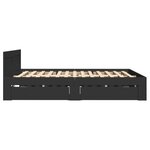vidaXL Cadre de lit avec tête de lit noir 140x200 cm bois d'ingénierie
