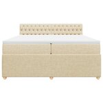 vidaXL Sommier à lattes de lit avec matelas Crème 200x200 cm Tissu