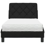 vidaXL Lit avec matelas noir 80x200 cm tissu