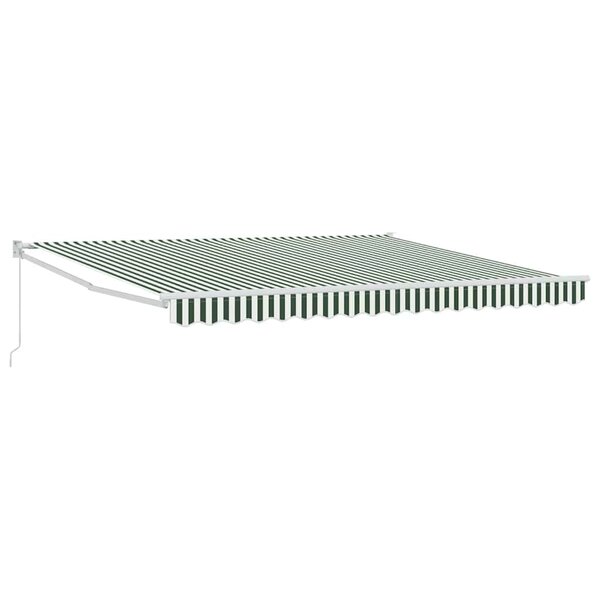 vidaXL Auvent Rétractable Vert et blanc 400 × 300 cm Polyester