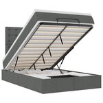 vidaXL Cadre de lit ottoman avec matelas gris foncé 120x200cm tissu