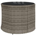 vidaXL Canapé de jardin avec table coussins rond gris résine tressée