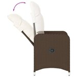 vidaXL Chaises inclinables de jardin lot de 2 et coussins marron rotin