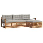 vidaXL Ensemble de canapés d'extérieur 4 pc Gris Naturel et Clair