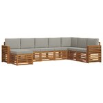 vidaXL Ensemble de canapés d'extérieur 8 Pièces Gris Naturel et Clair