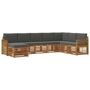 vidaXL Ensemble de canapés d'extérieur 6 pc Naturel et Anthracite