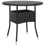 vidaXL Ensemble de bistro de jardin 3 Pièces Résine tressée Noir