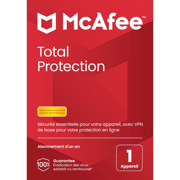 Mcafee total protection - licence 1 an - 5 postes - a télécharger