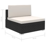 Salon de jardin meuble d'extérieur ensemble de mobilier avec coussins 8 pièces résine tressée noir 02_0018322