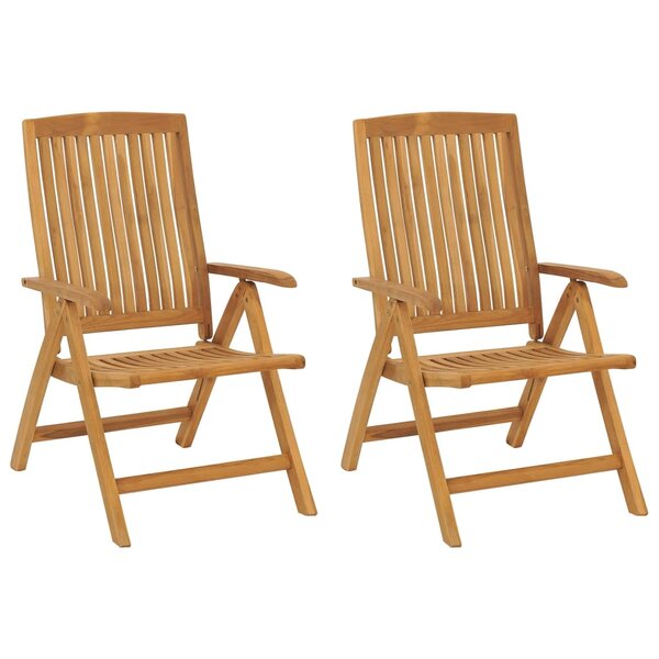 vidaXL Chaises de jardin inclinables lot de 2 bois massif de teck