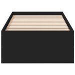 vidaXL Cadre de lit sans matelas noir 75x190 cm bois ingénierie