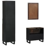 vidaXL Ensemble de mobilier de salle de bain 3 Pièces Marron noyer