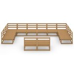 vidaXL Salon de jardin 12 Pièces bois de pin massif