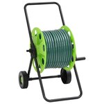 vidaXL Chariot enrouleur vert et jeu de raccords de tuyaux 1 27cm 50 m