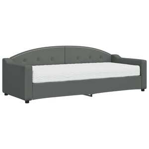 vidaXL Lit de jour avec matelas gris foncé 80x200 cm tissu