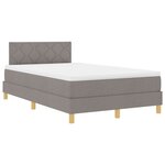 vidaXL Lit à ressort LED avec bandes LED Taupe 120 x 200 cm tissu