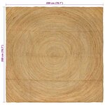 vidaXL Tapis de surface Carré Marron 200 x 200 cm Jute