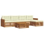 vidaXL Ensemble de canapés d'extérieur 6 pc Naturel et Crème
