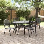 vidaXL Ensemble de salle à manger de jardin en aluminium coulé noir de 5 pièces