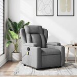 vidaXL Fauteuil inclinable de massage gris foncé tissu